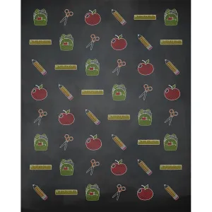 School Supplies Printed Backdrop