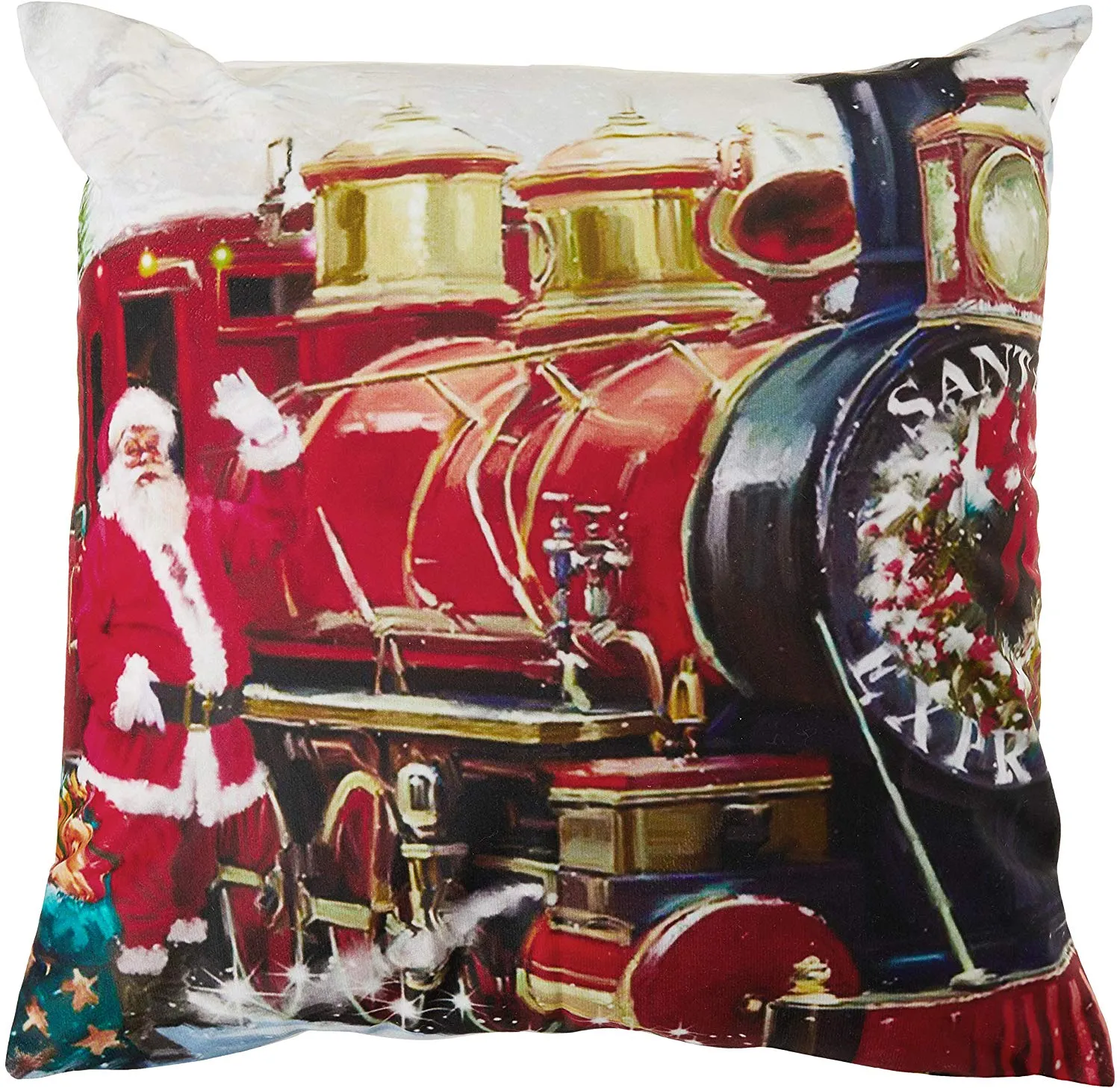 Seasonal Christmas Santa Claus Actions Pattern Decorative Accent Throw Pillow