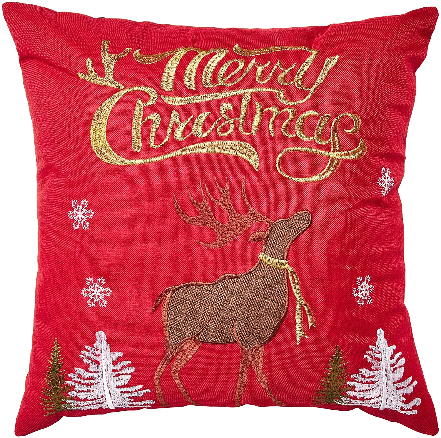 Seasonal Xmas Christmas Holiday Spirits Pattern Decorative Accent Throw Pillow