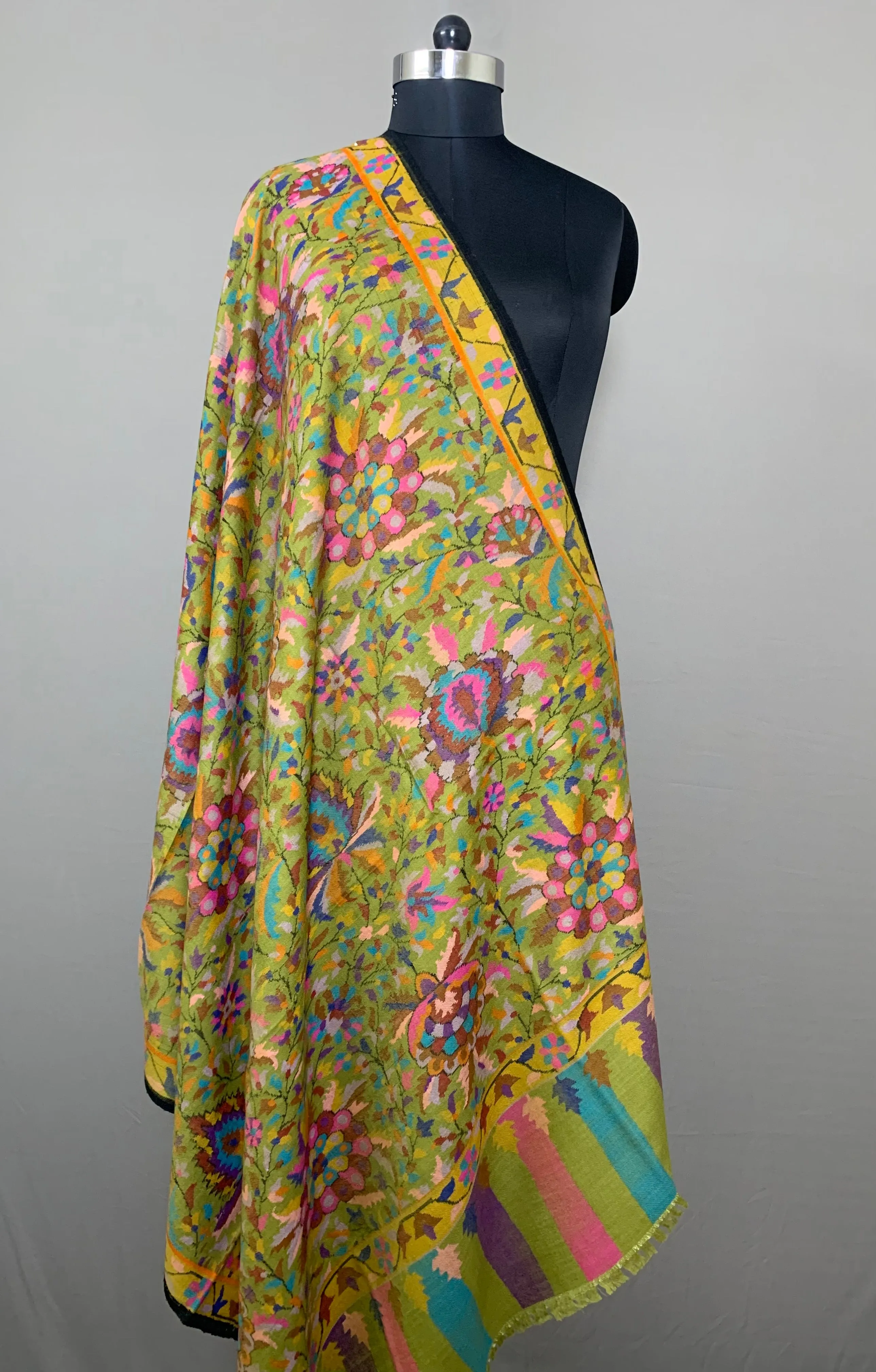 Shawluxe Multicolored Foral Kani Pashmina Shawl