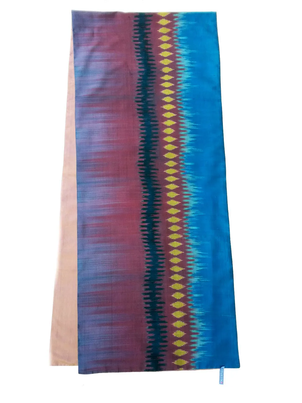 Silk Ikat Double Side Shawl Turquoise Rose