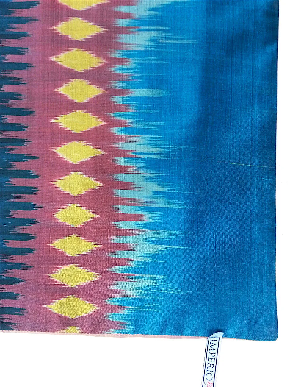 Silk Ikat Double Side Shawl Turquoise Rose