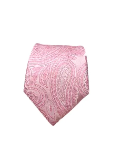 Soft Pink and Bright Pink Paisley Wedding Tie