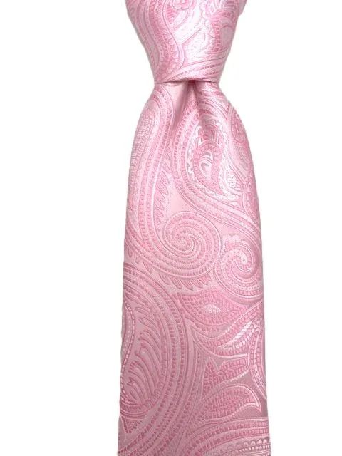 Soft Pink and Bright Pink Paisley Wedding Tie