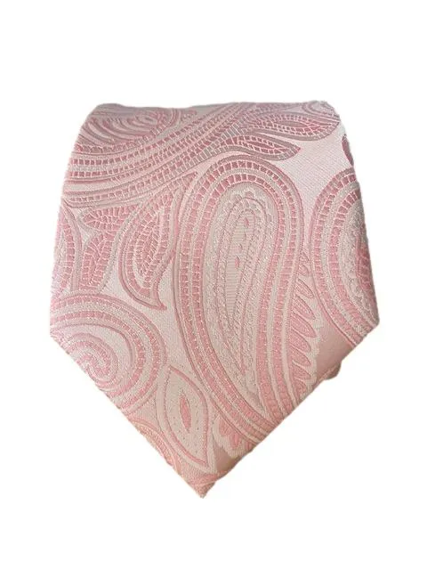 Soft Pink and Bright Pink Paisley Wedding Tie