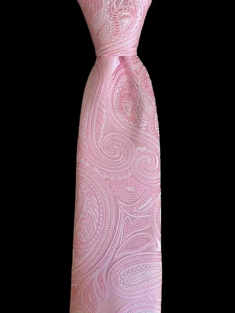 Soft Pink and Bright Pink Paisley Wedding Tie