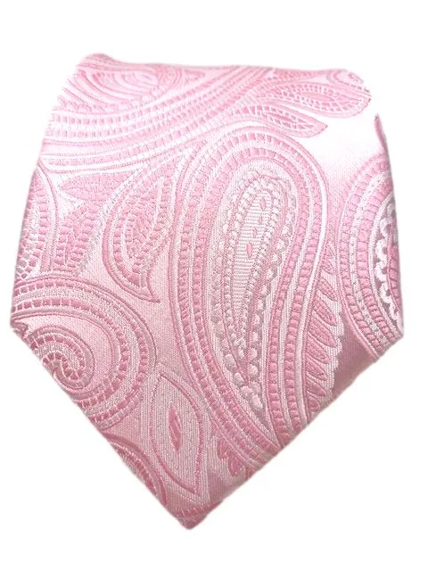 Soft Pink and Bright Pink Paisley Wedding Tie