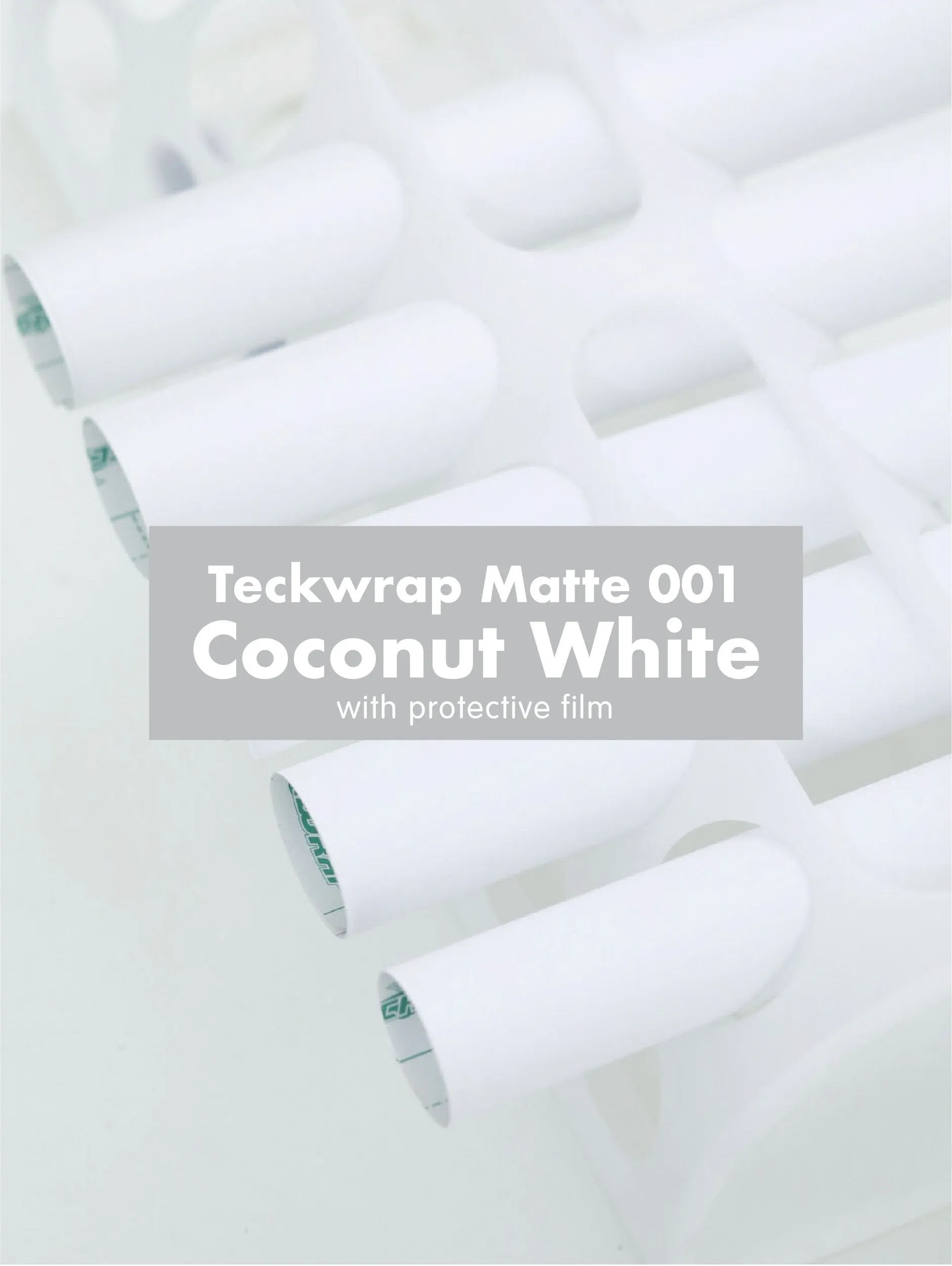 Teckwrap 001 Series Matte Adhesive Vinyl Stickers Coconut White