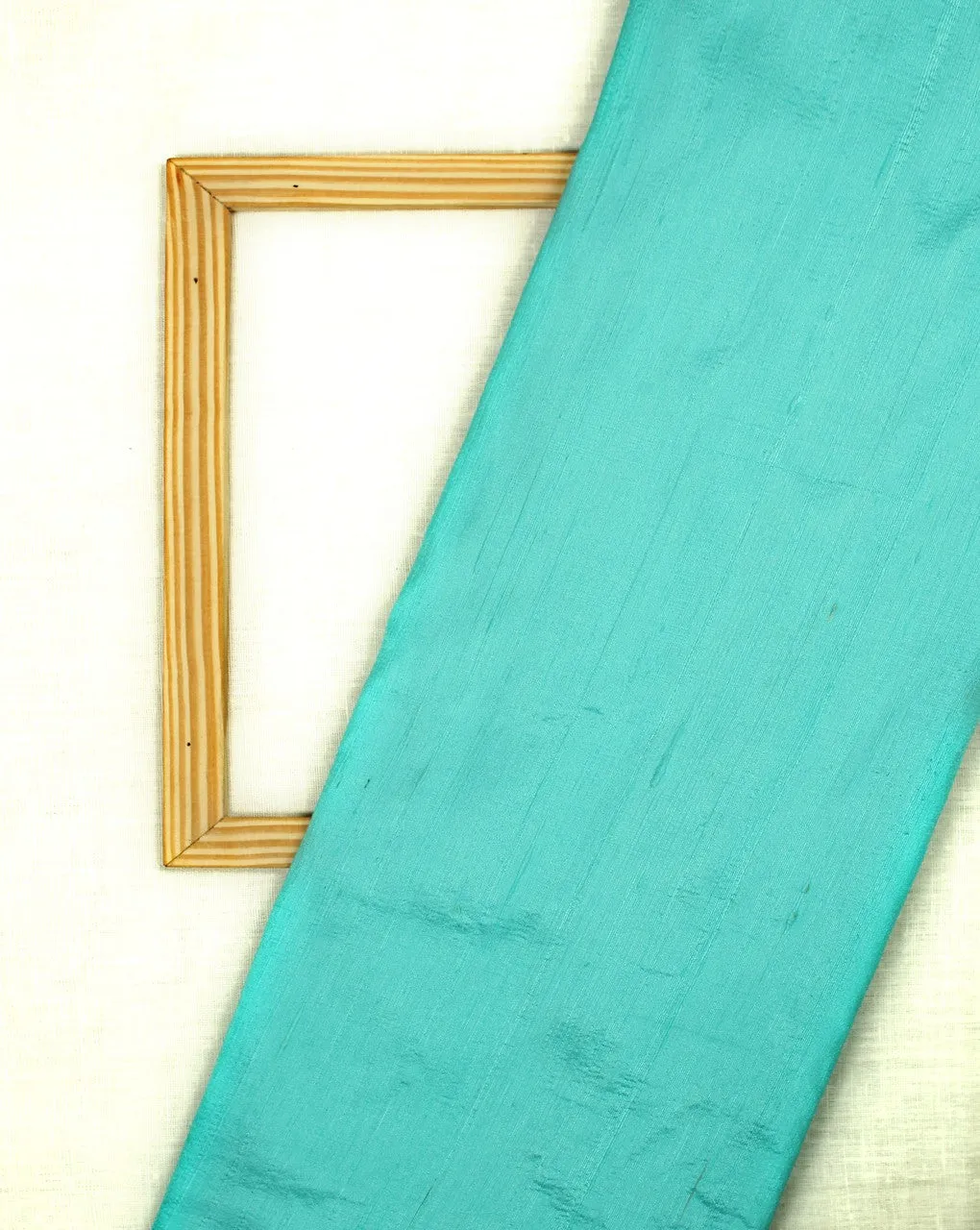 Turquoise Plain Raw Silk Fabric