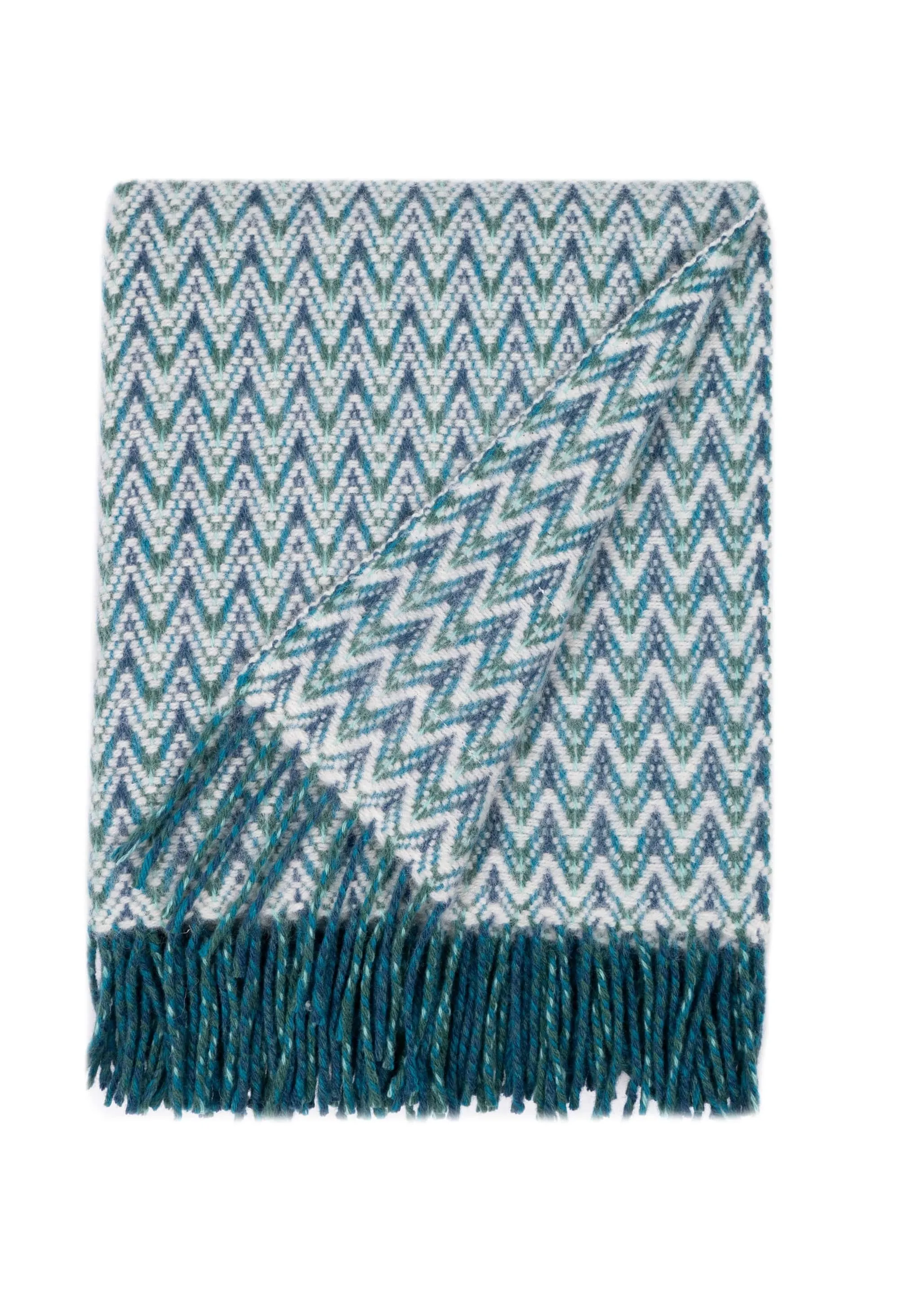 Wave Wool Design blanket throw - Blue