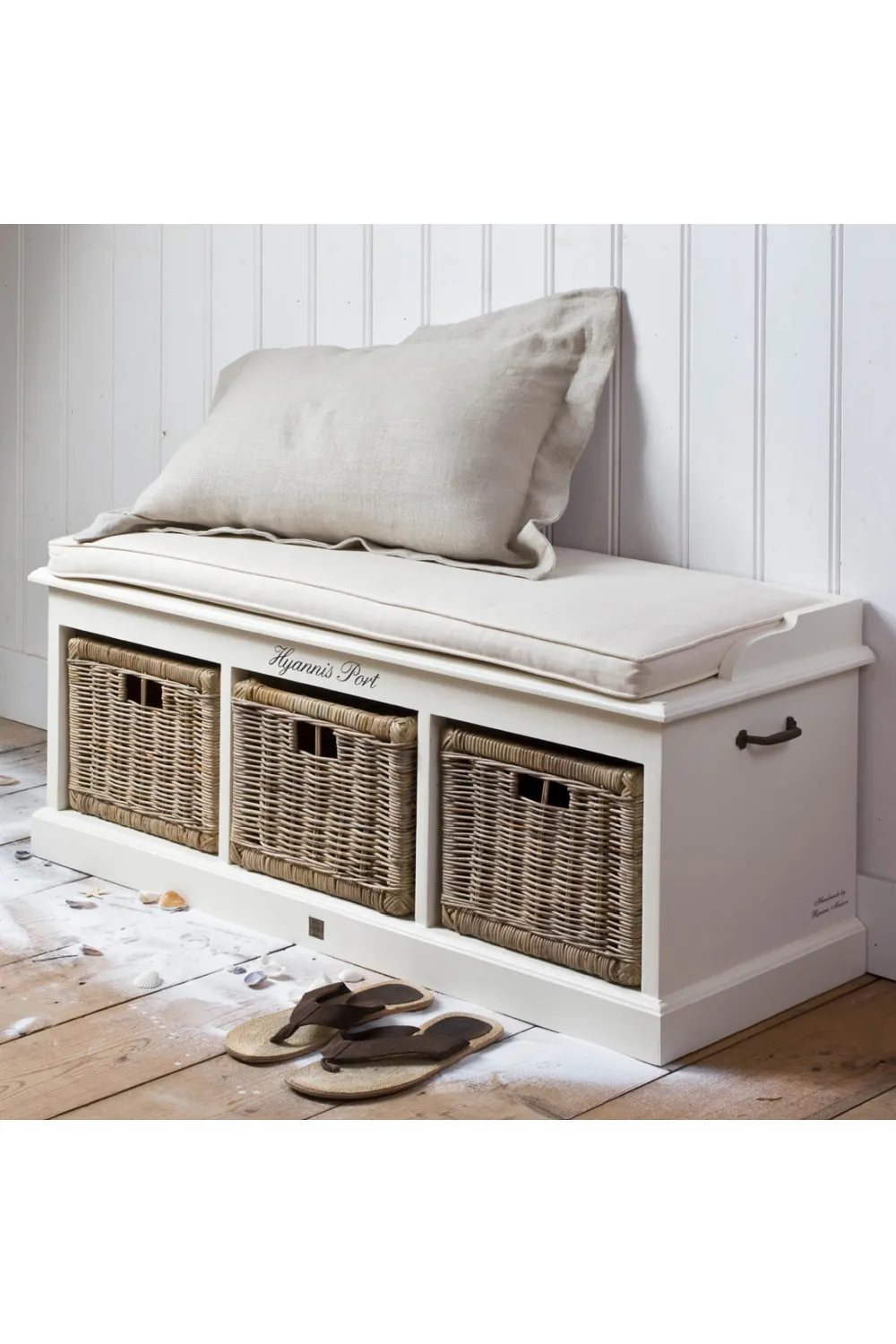 White Mahogany Storage Bench | Rivièra Maison Hyannis Port