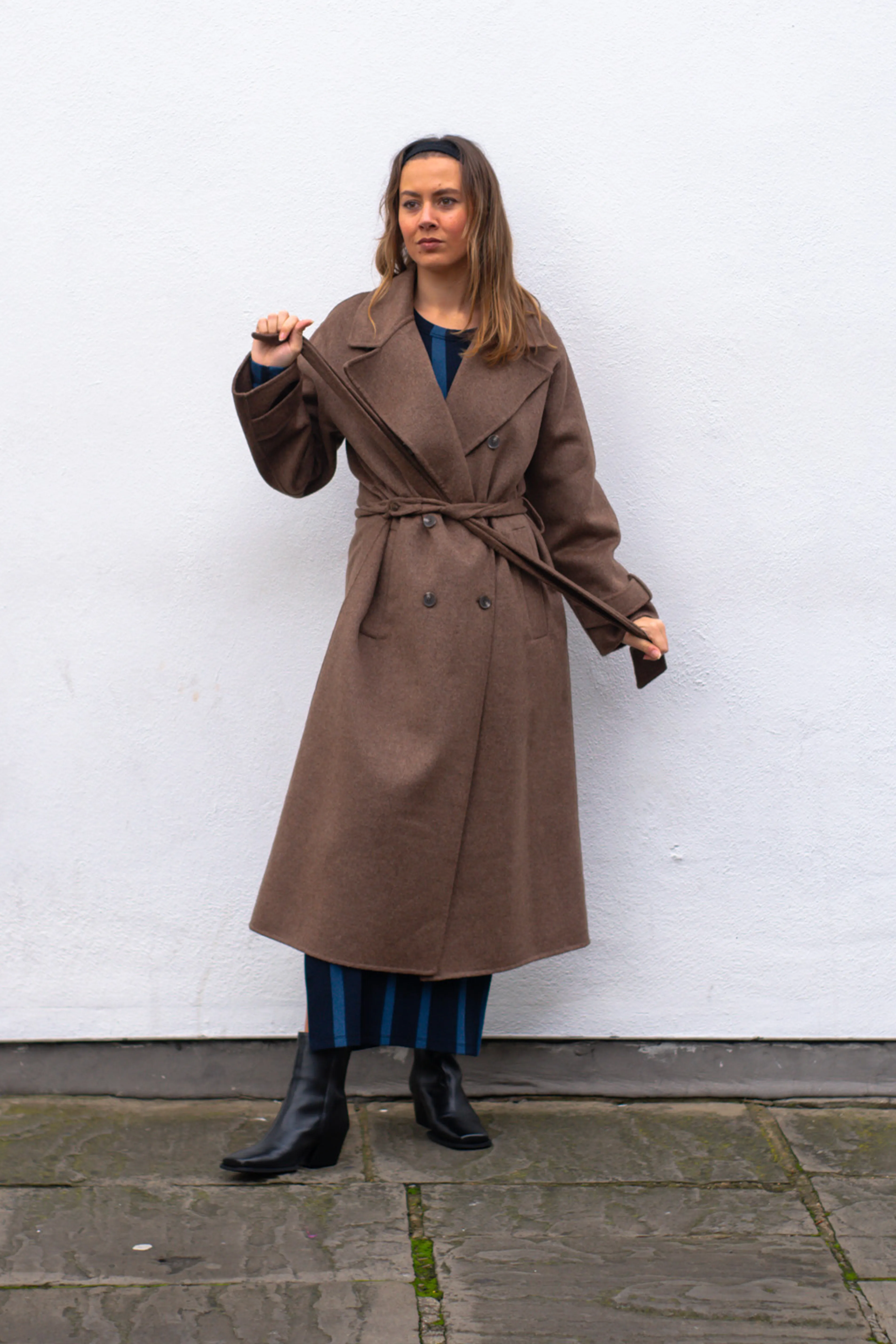 Yerse Handmade Wool Brown Coat