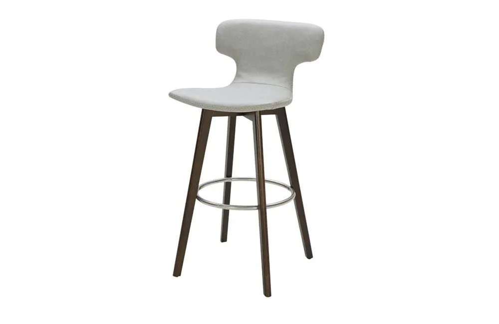 Zach Modern Eco-Leather Bar Stool Gray